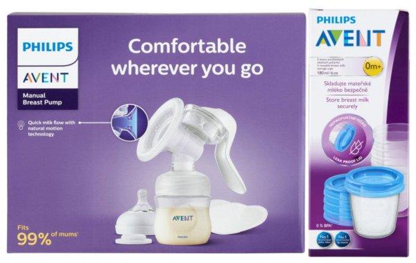 Avent Natural kézi mellszívó + ajándék 5 db,180 ml-es VIA pohá