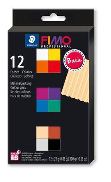 Gyurma, készlet, égethető, 12x25 g, FIMO "Professional Basic", 12
különböző szín