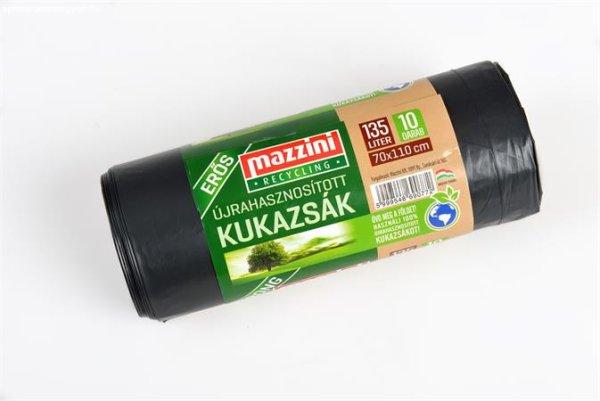 Szemeteszsák, újrahasznosított, erős, 135 l, 10 db,70x110 cm, 30 µ,
MAZZINI, fekete