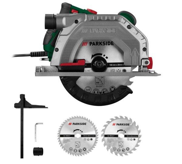 ParkSide PHKS 1350 E4 vezetékes, 1350W elektromos kézi körfűrész 2 db 190
mm fűrészlappal (24 és 48 fog)