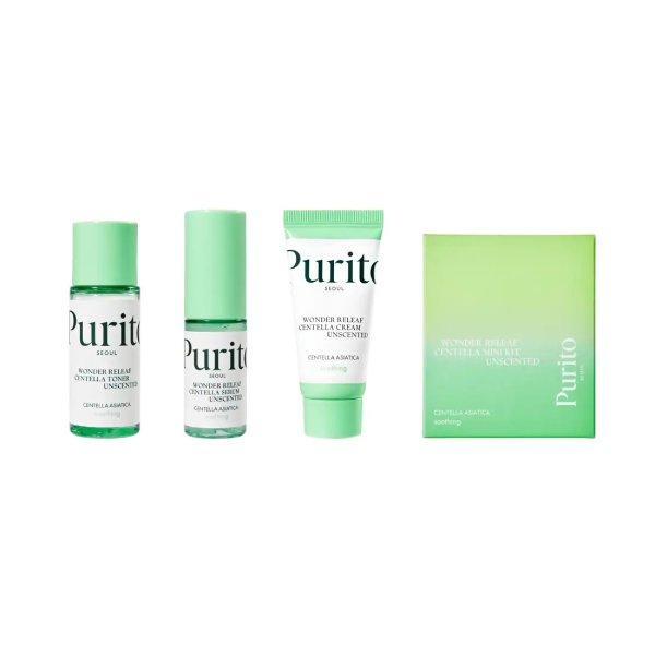 PURITO Parfümmentes bőrápoló ajándékszett Wonder
Releaf Centella Unscented Mini Kit