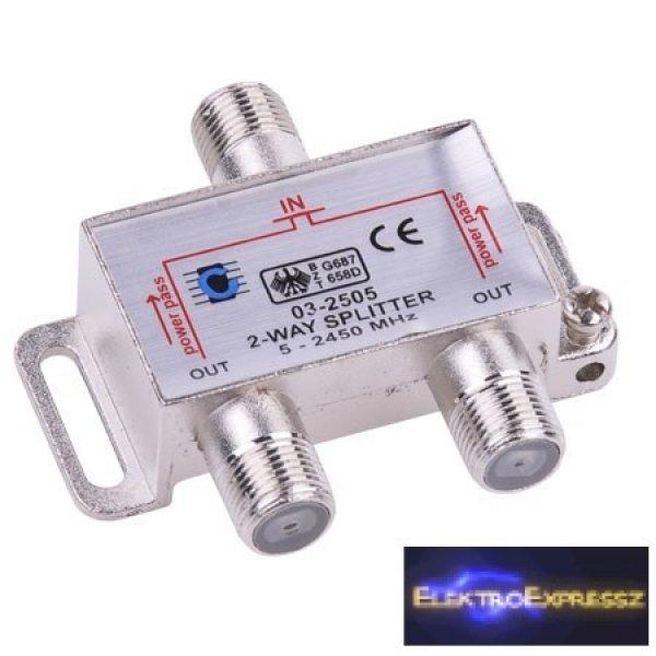  Két utas szatelit splitter. 5-2450MHz