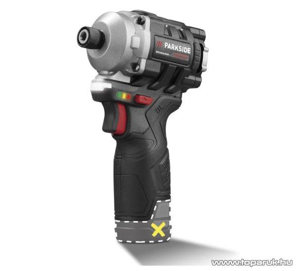 ParkSide Performance PDSSAP 12 A1 SOLO Brushless akkumulátoros ütvecsavarozó
behajtó + koffer, X12V, 170 Nm (akku és töltő nélkül)