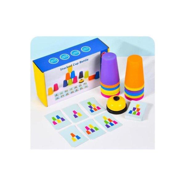 Montessori Toys Stack Cup játék kártyával (KARÁCSONYI VÁSÁR)