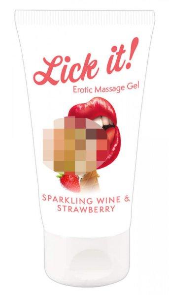 Lick it! - 2in1 ehető síkosító - pezsgő-eper (50 ml)