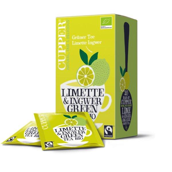 Cupper bio lime&ginger lime-gyömbér zöld tea 20 db 35 g