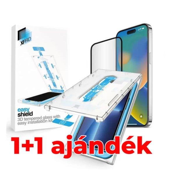 XPRO™ Easy Shield 3D 1+1 kijelzővédő üveg / üvegfólia, felhelyező
készlettel Apple iPhone X / Apple iPhone Xs / Apple iPhone 11 Pro
készülékhez