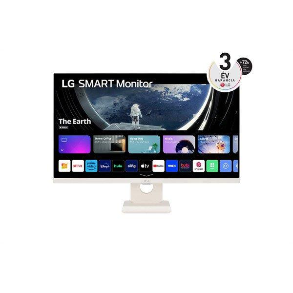 LG Smart IPS monitor 27" 27SR50F-W, 1920x1080, 16:9, 250cd/m2, 14ms,
2xHDMI/2xUSB/Bluetooth/AirPlay, hangszóró