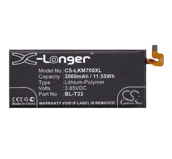 CAMERON SINO Li-Polymer akku (3.85V/3000mAh, LG BL-T33 kompatibilis) FEKETE LG
Q6 (M700A)