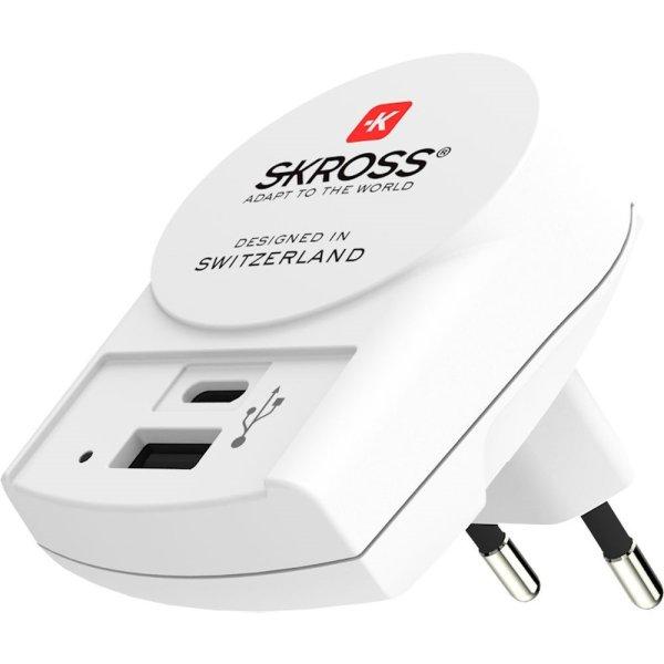 SKROSS USB töltő A és C típusú bemenettel