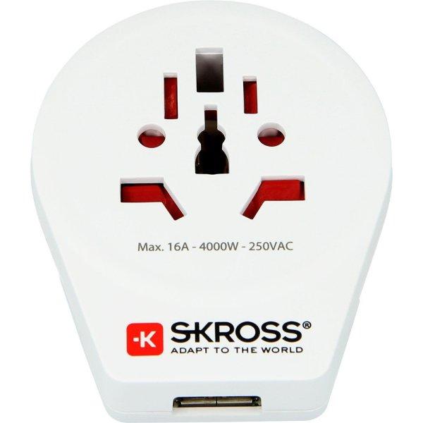 SKROSS 1.500260 World to Europe USB - csatlakozó átalakító európába
utazóknak + USB