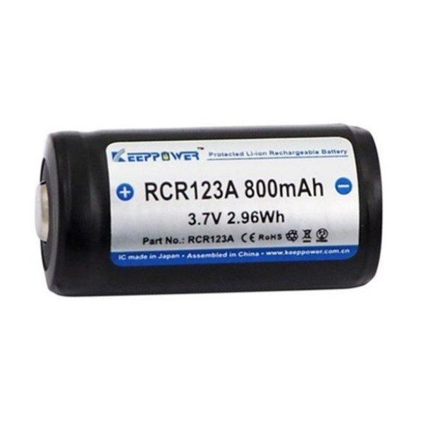 KeepPower RCR123A 3.7V 800mAh Li-ion akkumulátor védelemmel