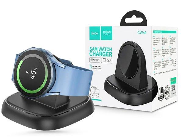 HOCO Qi univerzális vezeték nélküli töltő állomás Samsung Galaxy Watch
órához - HOCO CW49 Sam Watch Charger - fekete