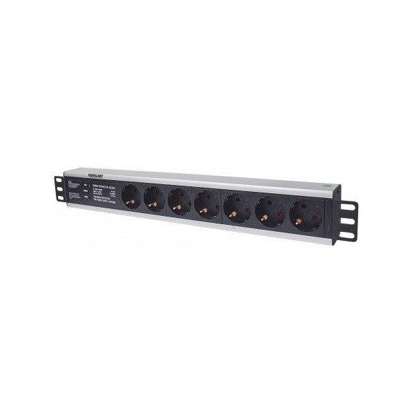 Manhattan elosztó - 19" 1.5U Rackmount elosztó, 7 aljzat, 3m,
túlfeszültség védelem, PDU