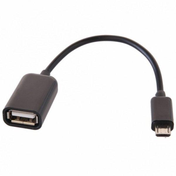 MicroUSB - USB-A OTG adapter - fekete