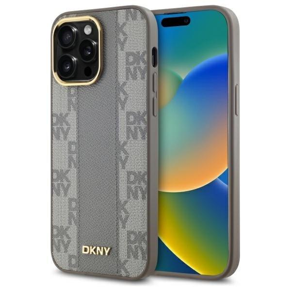 DKNY DKHMP14XPCPVSLE Leather Checkered Mono Pattern MagSafe-kompatibilis
keménytok iPhone 14 Pro Max - bézs