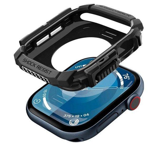 SPIGEN RUGGED ARMOR pótszíj (egyedi méret, szilikon + szilikon keret) FEKETE
Apple Watch Series 10 42mm