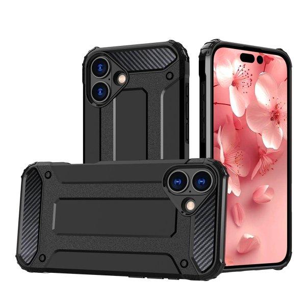 Hybrid Armor tok iPhone 16 - fekete