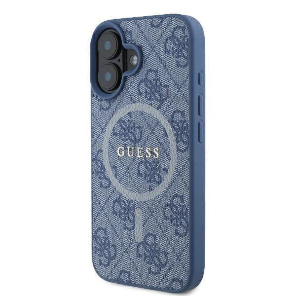 Guess GUHMP16SG4GFRB 4G Ring Classic Logo MagSafe-kompatibilis tok iPhone 16 -
kék