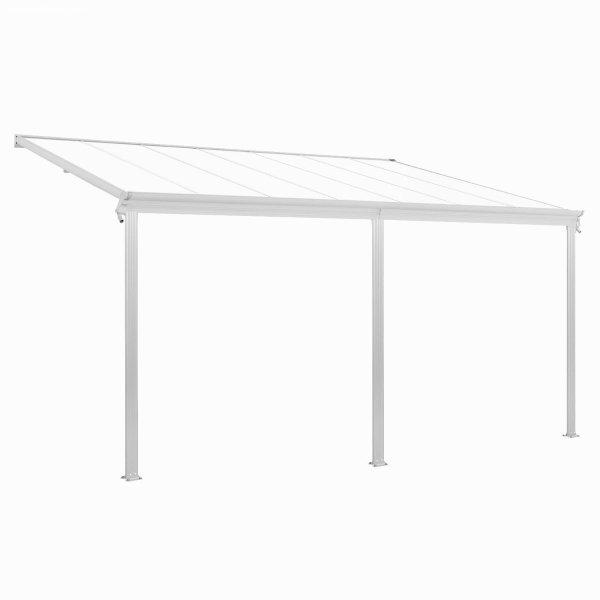 Pergola Borneo 4,9x3m fehér duplafalú szerkezettel