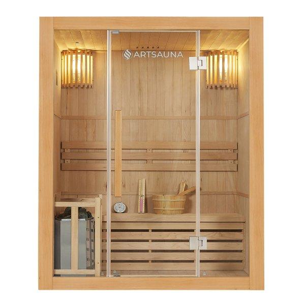 Tradičná saunová kabína / fínska sauna Tampere 150 x 110 cm 4,5 kW