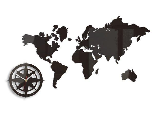 Modern falióra WORLD MAP WENGE wenge (öntapadós falióra)