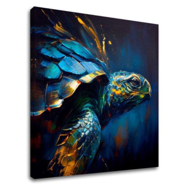 Dekoratív festmény vászonra - PREMIUM ART - Green Turtle Odyssey