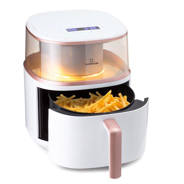 Klarstein Air Bloom, forrólevegős fritőz, 1500 W, 7,5 l, 16 program,
gőzölő funkcióval