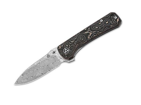 QSP Hawk QS131-S Damascus Carbon Fiber