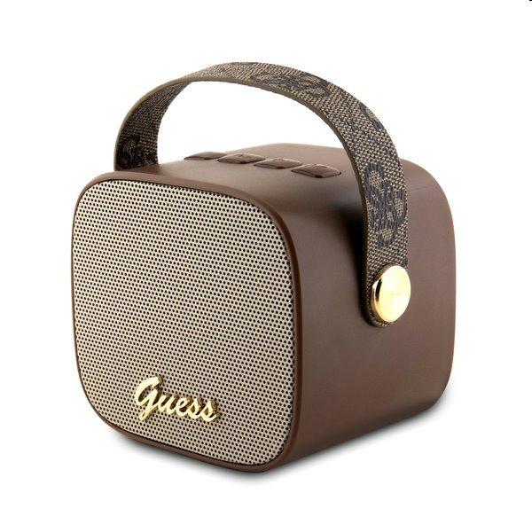 Guess Mini Bluetooth Speaker PU 4G Strap, hnedý