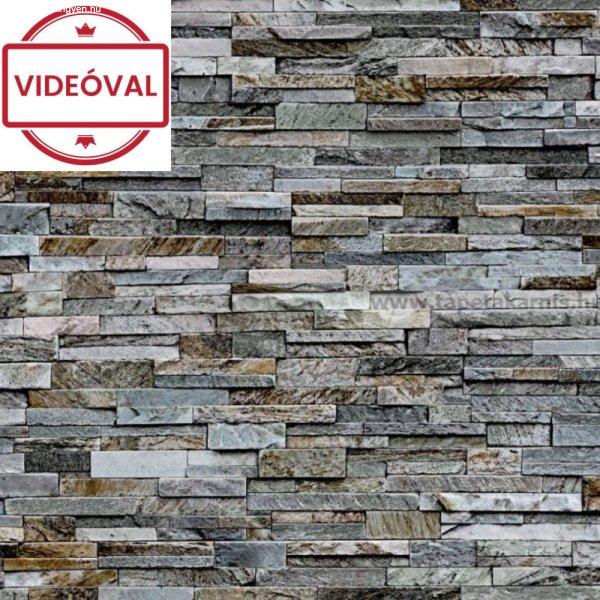 Stone Wall Grey terméskő mintás csempehelyettesítő tapéta 270-0161 -20
