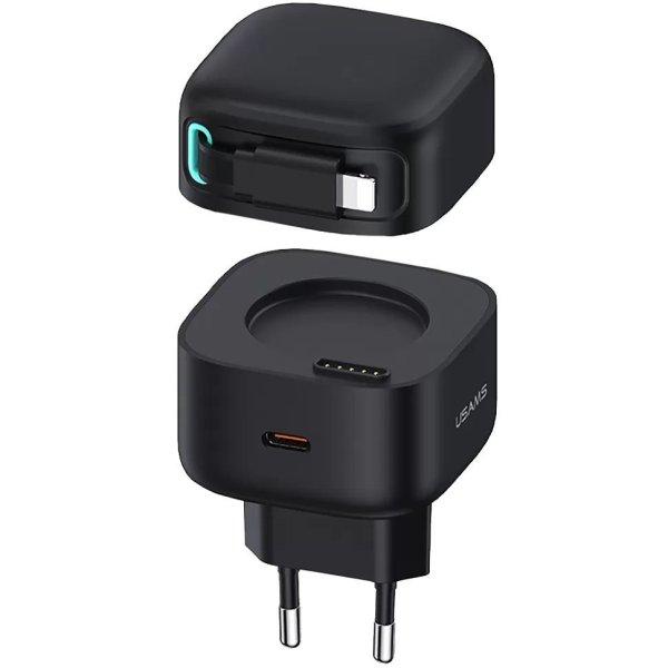 Usams CC209TC01 Hálózati töltő 1xUSB-C aljzattal + Lightning kábel 35W GaN
Black