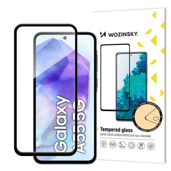 Samsung Galaxy A55 5G karcálló edzett üveg TELJES KÉPERNYŐS FEKETE Tempered
Glass kijelzőfólia kijelzővédő fólia kijelző védőfólia edzett SM-A556