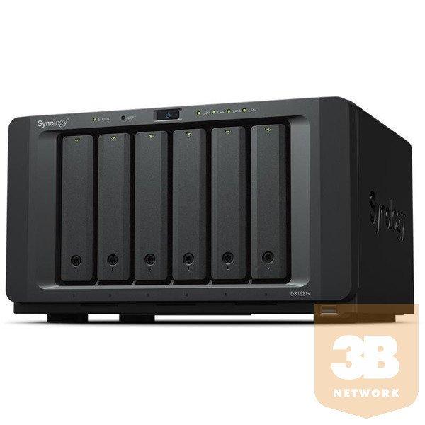 SYNOLOGY NAS 6 fiókos DS1621+ AMD Ryzen V1500B 4x2,2GHz, 4GB DDR4 ECC RAM,
4x1000Mbit, 2xeSATA