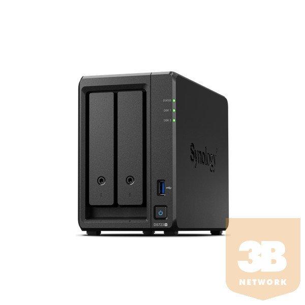 SYNOLOGY NAS 2 fiókos AMD Ryzen R1600 2x2,6GHz, 2GB DDR4 RAM, 2x1000Mbit,
1xUSB3.2Gen1 - DS723+