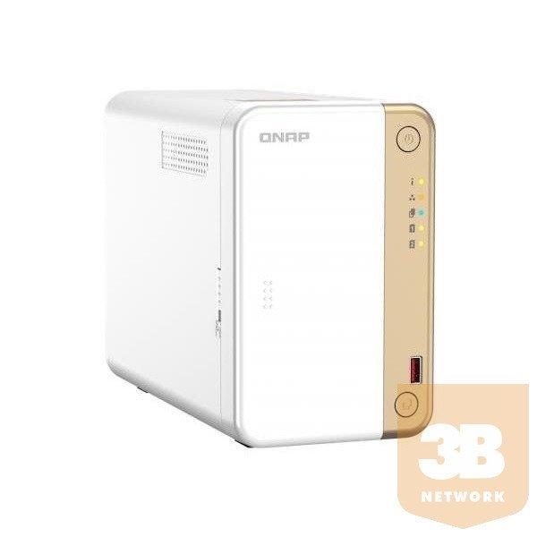 QNAP NAS 2 fiókos Intel® Celeron N4505 2x2,9GHz, 4GB RAM, 1x2500Mbps, HDMI,
2xM.2 2280 Slot, 2xUSB3.2Gen2 - TS-262-4G