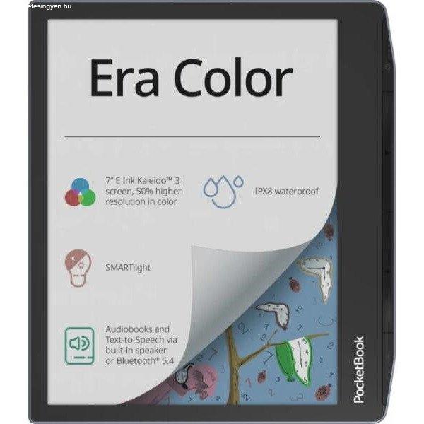 POCKETBOOK e-Reader - PB700K3 ERA COLOR Sea (7"E Ink 1680x1264, Cpu: 1,8GH,
32GB,2500mAh, wifi, B, USB-C, kép megvilág.)