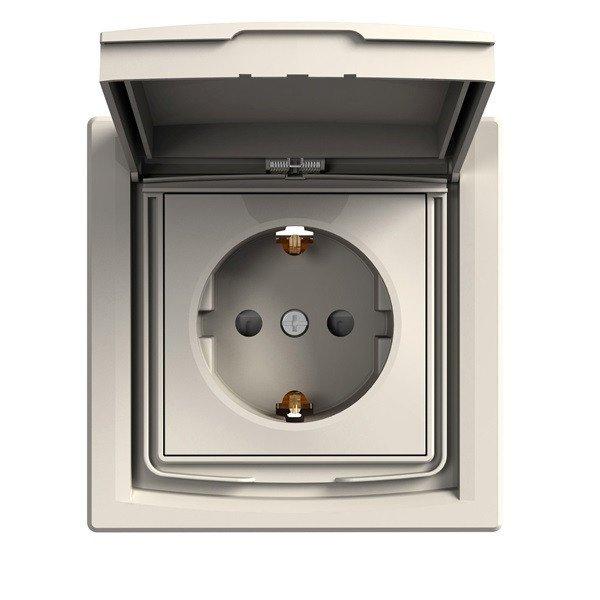 Schneider EPH3100323 ASFORA GYV/csapfedeles/IP44/kerettel/bézs 2P+F
csatlakozóaljzat