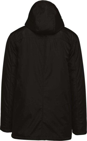 Uniszex levehető kapucnis bélelt kabát, Kariban KA656, Black-2XL