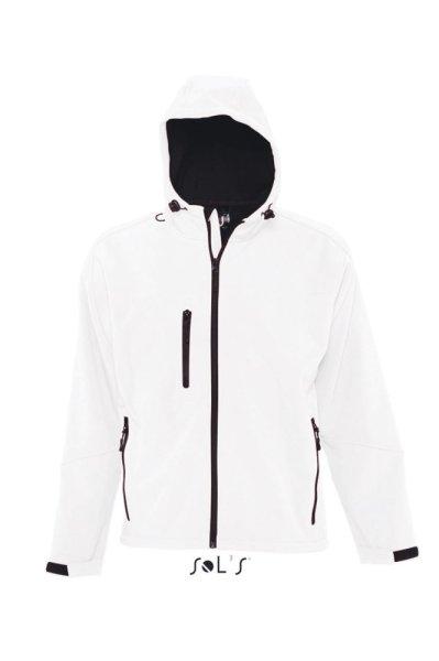 Férfi REPLAY kapucnis cipzáras softshell dzseki, SOL'S SO46602, White-2XL