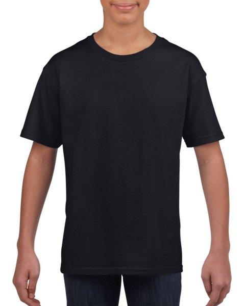 Rövid ujjú Softstyle gyerekpóló, Gildan GIB64000, Black-XL