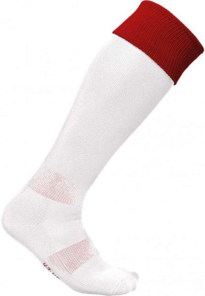 PA0300 hosszú szárú sportzokni kontrasztos színű felsö résszel Proact,
White/Sporty Red-43/46