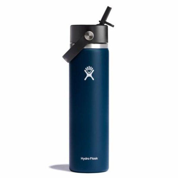 Hydro Flask Széles termo palack szájjal 24 OZ Wide Flex Straw Cap, indigo