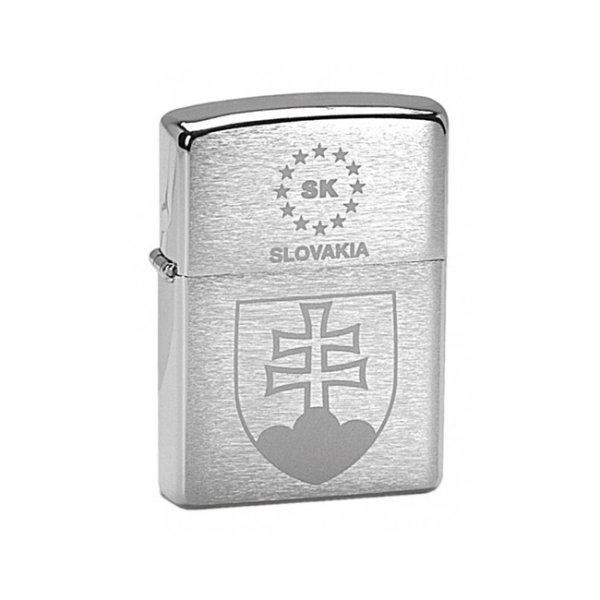 Zippo benzines öngyújtó Szlovákia címerével, krómozott