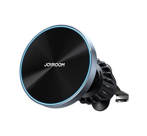 JOYROOM autós tartó (szellőzőre, mágneses, 360°, LED jelzés, 15W,
wireless, 4.5-7" méret) FEKETE