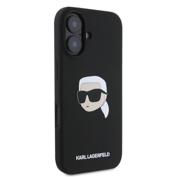 Karl Lagerfeld KLHMP16SSKHPPLK Silicone KL Head Print MagSafe-kompatibilis tok
iPhone 16 - fekete