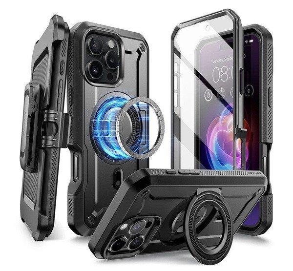 SUPCASE UNICORN BEETLE PRO MAGSAFE műanyag telefonvédő (erős
ütésállóság, kitámasztó) FEKETE Apple iPhone 16 Pro Max