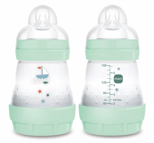 Mam 160 ml Anti-Colic 0 hó + cumisüveg - menta hajó 