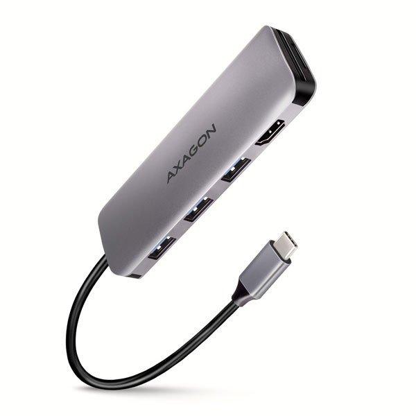 AXAGON HMC-HCR3A 3x USB-A + HDMI + SD/microSD, USB-C 3.2 Gen 1 hub, 20 cm USB-C
kábel