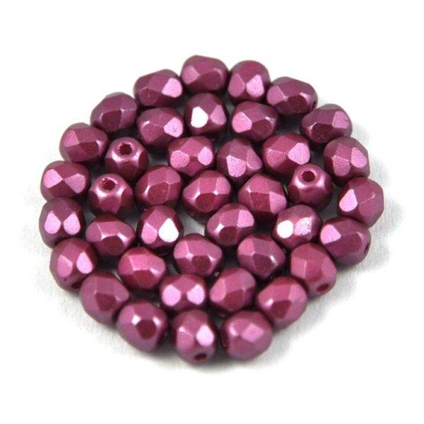 Cseh csiszolt golyó gyöngy - Pastel Burgundy -4mm